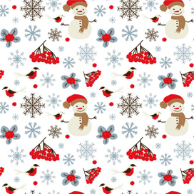 Зимний паттерн со снеговиками