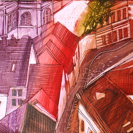 3 Из серии Маленький Вильнюс.11х15,5 масло, картон. 2016.