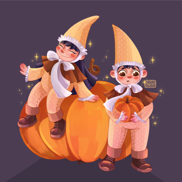 Книжная иллюстрация. История самой большой тыквы 