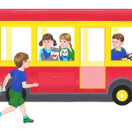Дети играют в автобус