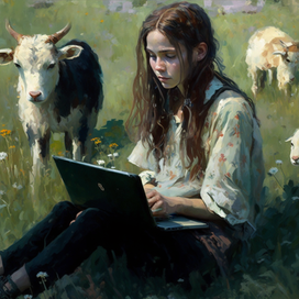Девушка с ноутбуком