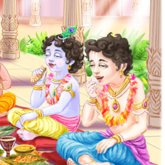 В доме матушки Яшоды.