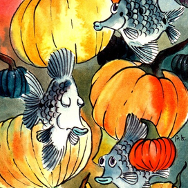 Скалярии и тыквы 