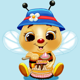 пчелка с тортом