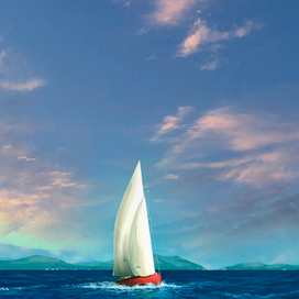 Парусник в море