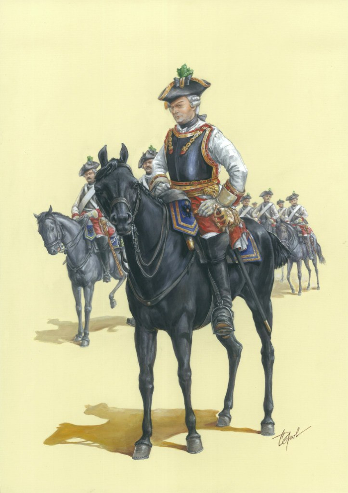 Офицер кирасирского полка Зеер №12 1741г. Австрия