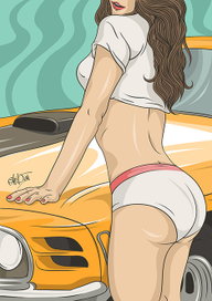 GIRL AND YELLOW CAR