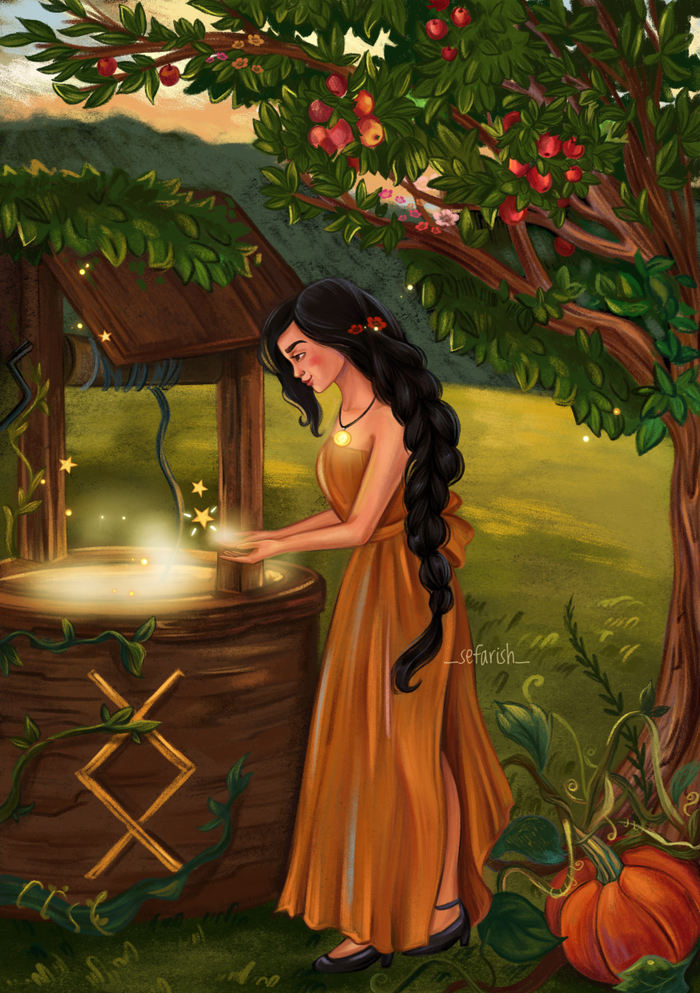 Девушка у колодца 