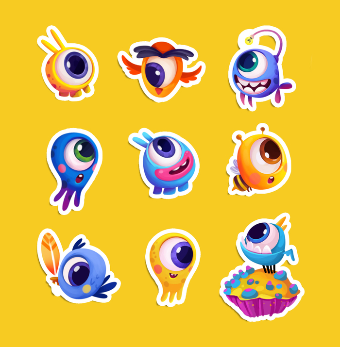 стикеры к игре "Мемонстрики"