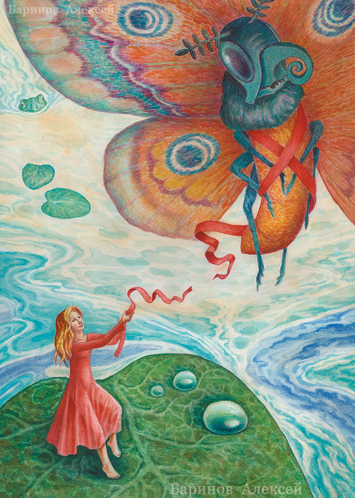 Иллюстрация к сказке Г.Х.Андерсена-Дюймовочка