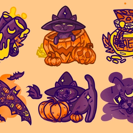 Стикер пак Осенние коты