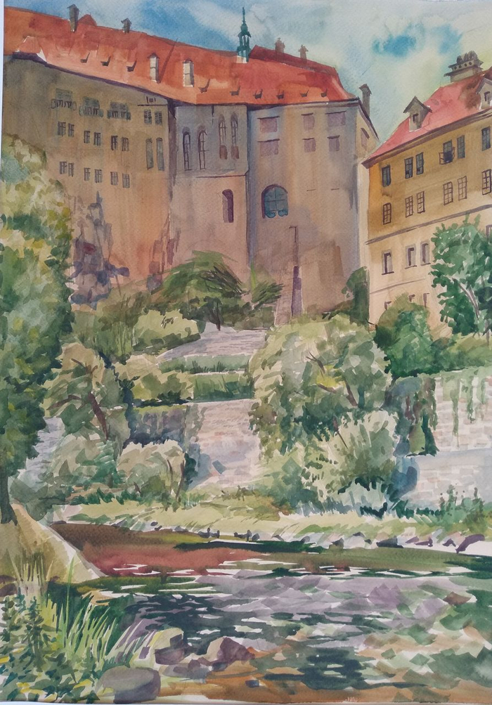 Вид на Крумловский замок