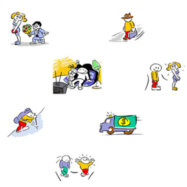 Серия иллюстраций для сайта знакомств