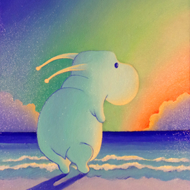 Опоздал на закат (масло)