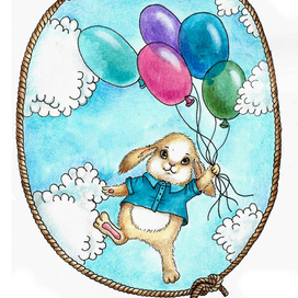 Кролик на воздушных шарах