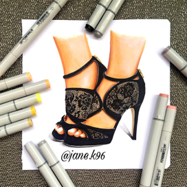 Туфли с кружевными вставками