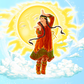 иллюстрация к ненецкой сказке "Легенда о Нарэйне"