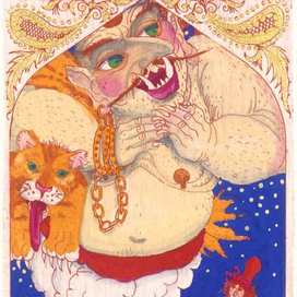 СЕРИЯ"ТЫСЯЧА И ОДНА НОЧЬ"бумага, офорт, акварель, 10x7, 1995