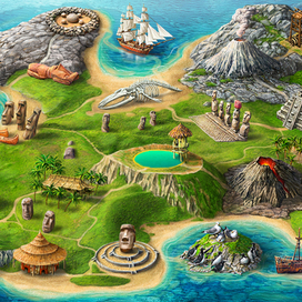 Игровая карта " Остров Пасхи"