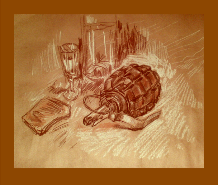 Украинский национальный натюрморт с ручной железной черепашкой