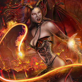 Лилит в тренировочном бою