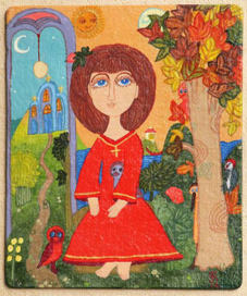 Мария с птицами.