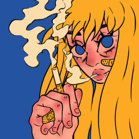девушка и сигарета