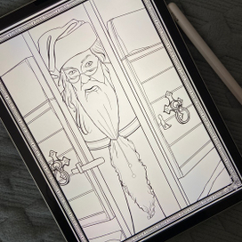 Страница из раскраски Гарри Поттер. Альбус Дамблдор