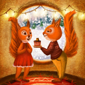 Беличья семейная пара