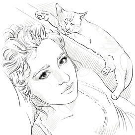 Портрет с кошкой