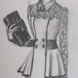 Платье с кружевом и баской