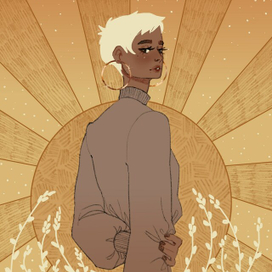 Персонаж на простом/геометрическом фоне