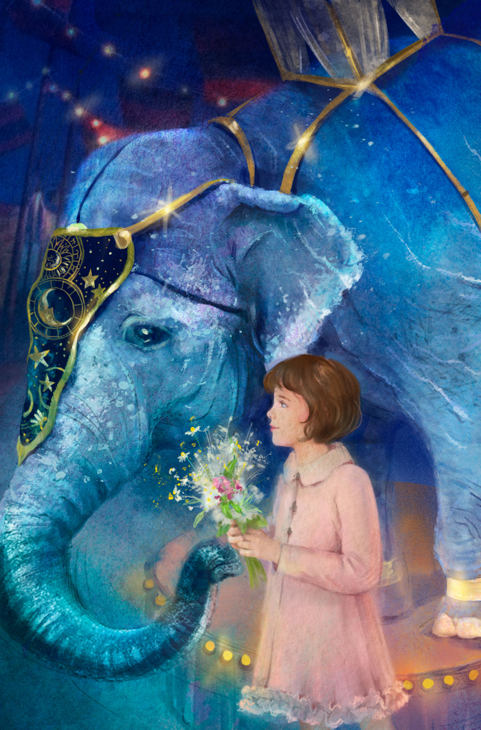 Слон с букетом для Саши