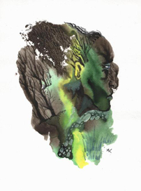 монотипия "лесная хозяйка"