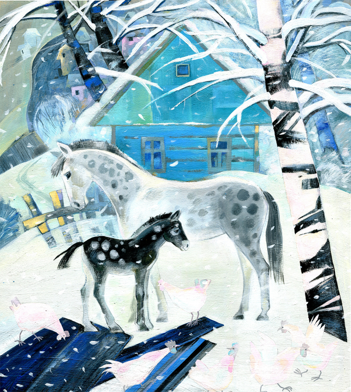 Зимние лошадки)