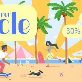 иллюстрация для баннера в спортивном магазине