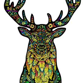 Разноцветный олень