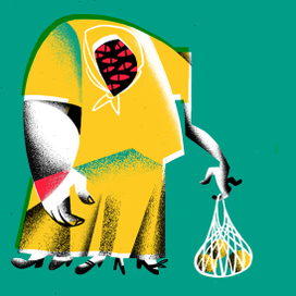 инфернальная тетка с авоськой