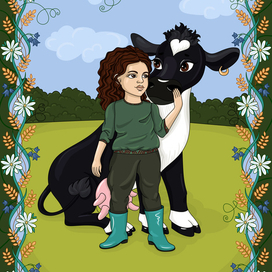 Девочка и коровка