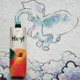 Арт для рекламы сока HEY