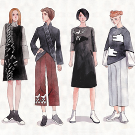 Эскизы женских нарядов