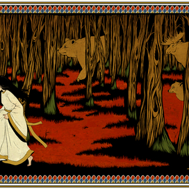 ИЛЛЮСТРАЦИЯ К СКАЗКЕ БРАТЬЕВ ГРИММ "БЕЛОСНЕЖКА И СЕМЬ ГНОМОВ"