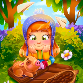 Шоколадная путешественница  (концепт персонаж для молочных коктейлей)