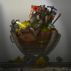 Гном на куче золота