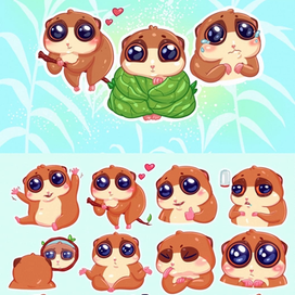 Стикеры для социальной сети Лемур