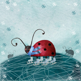 коровка на льду