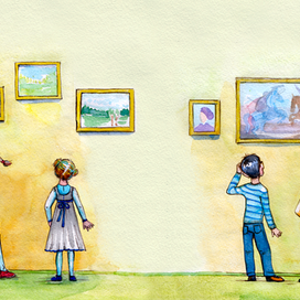 дети в музее