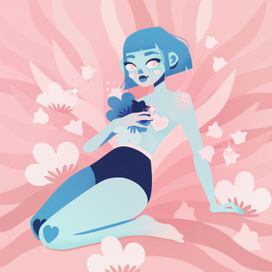 Девушка с цветами