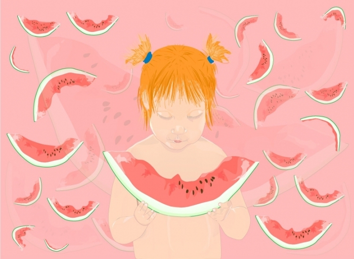 Девочка и арбуз