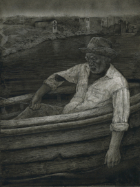 Иллюстрация к повести Эрнеста Хемингуэя "Старик и море"